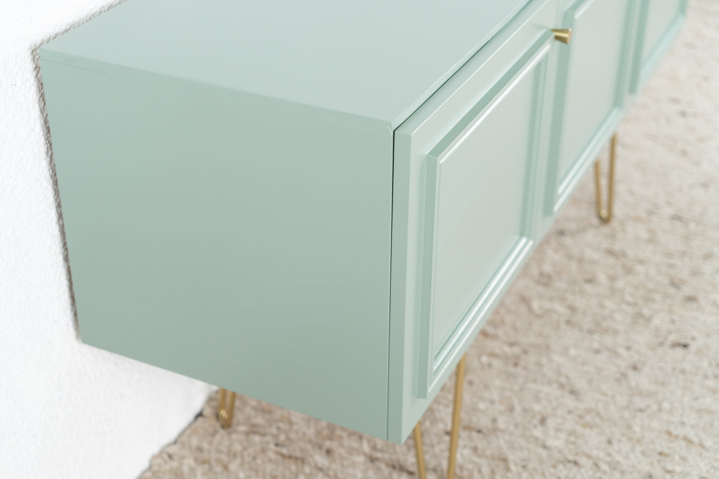 Vintage Kommode Sideboard Salbei Gold