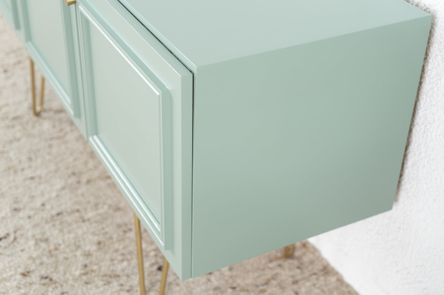 Vintage Kommode Sideboard Salbei Gold
