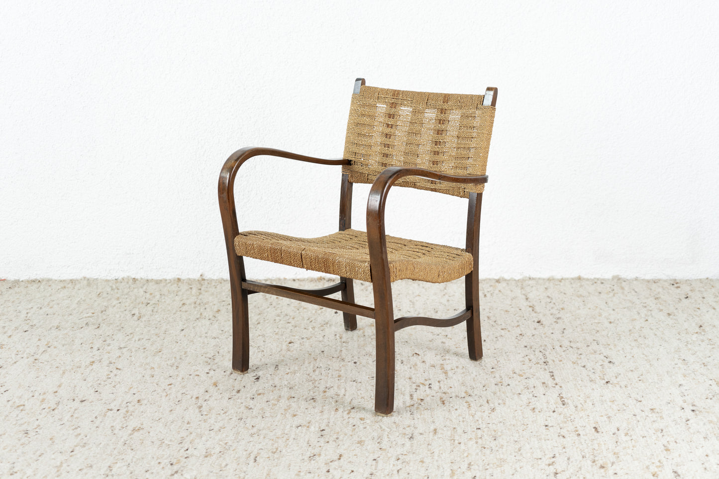 Vintage Sessel Holz Boho Rattan