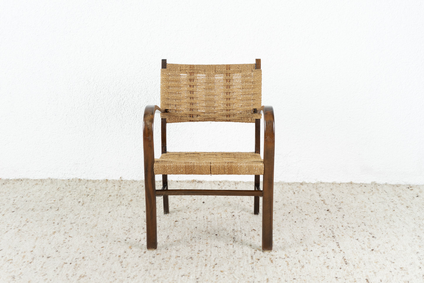 Vintage Sessel Holz Boho Rattan