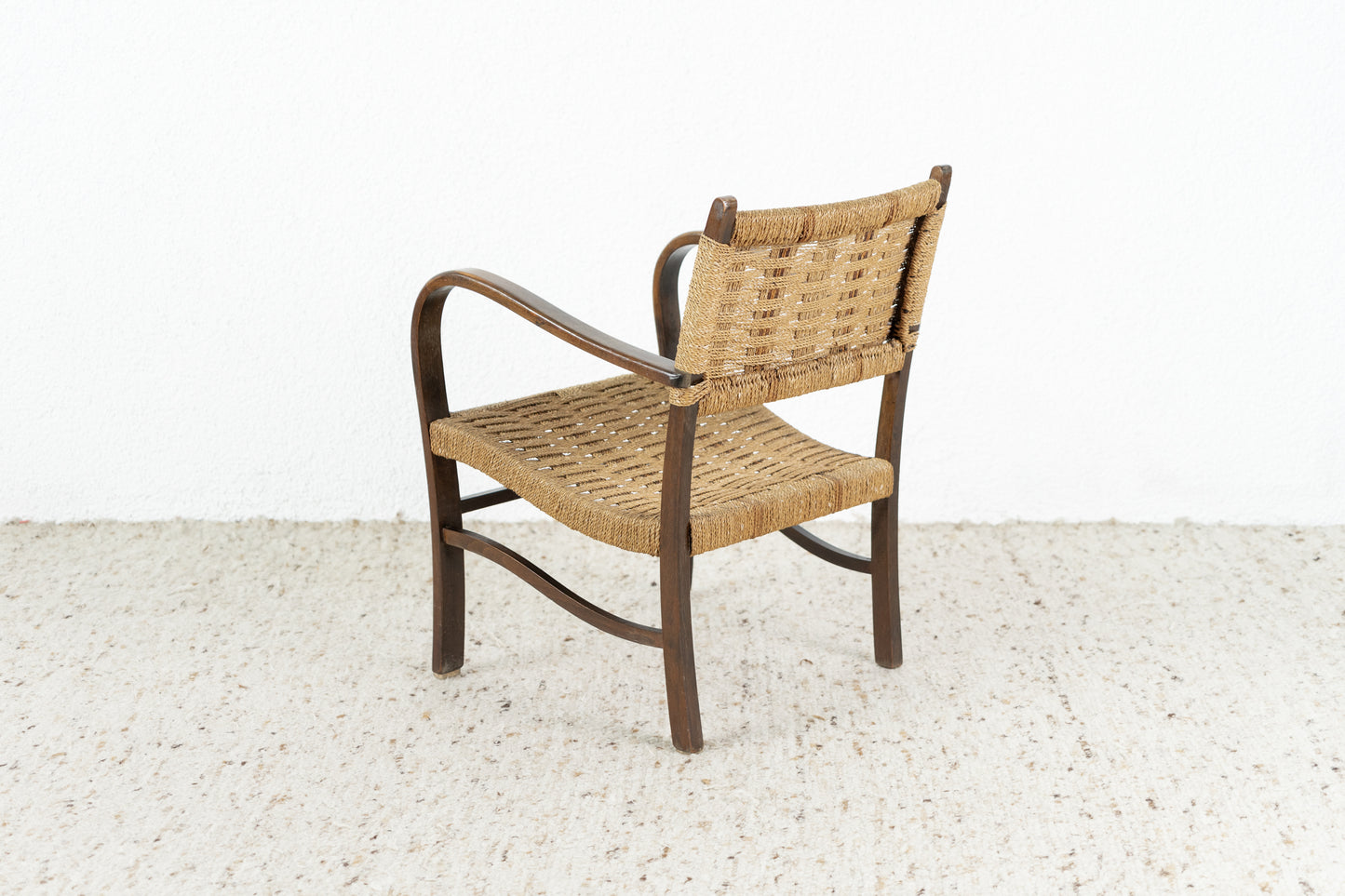 Vintage Sessel Holz Boho Rattan
