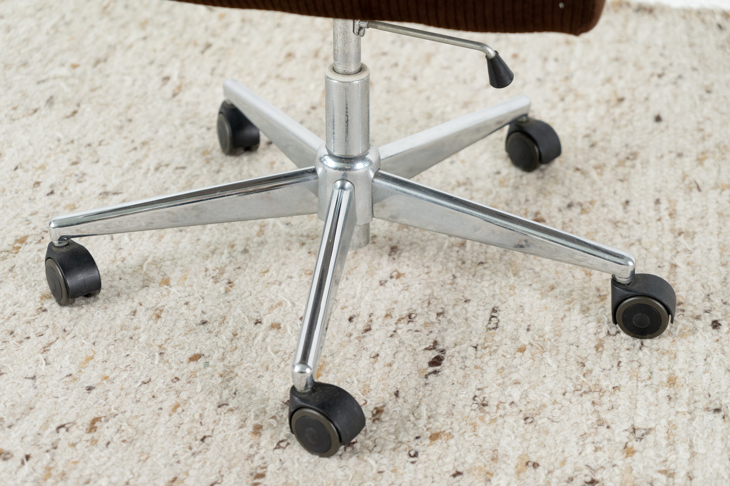 Vintage Schreibstischstuhl Rollen Chrom Cord Braun Stuhl Sessel Büro