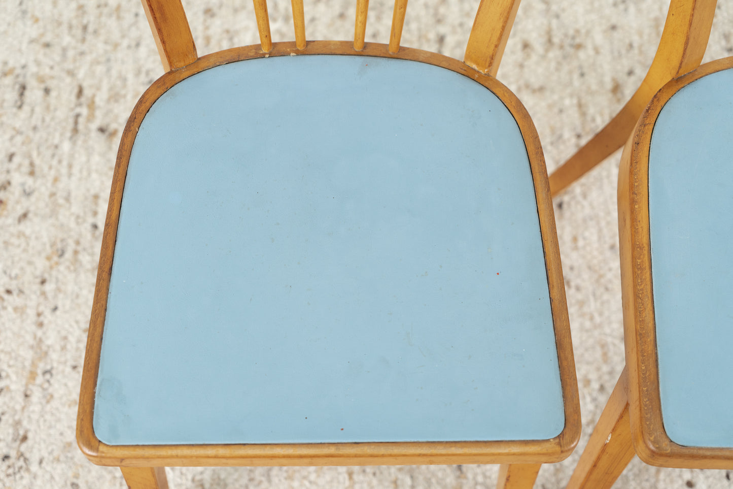 2er Set Stühle Blau Küche Holz Vintage Brede & Schwarz