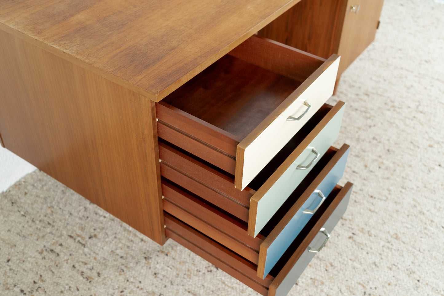 Vintage Schreibtisch Tisch Schubladen Stauraum