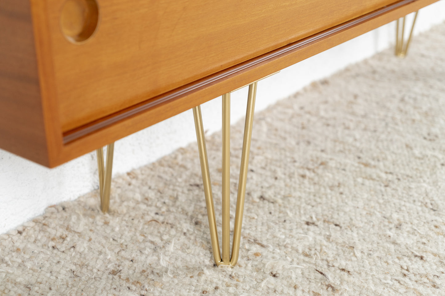 Mid Century Sideboard Schiebetüren Holz Nuss Vintage TV Kommode