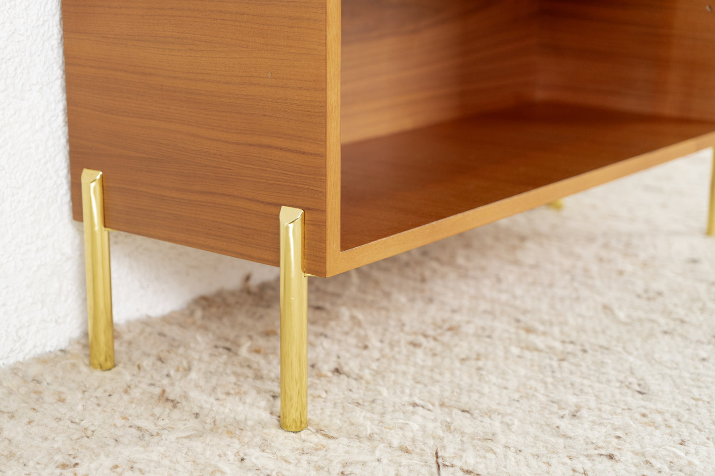 Vintage Regal Bücherregal Holz Nuss gold