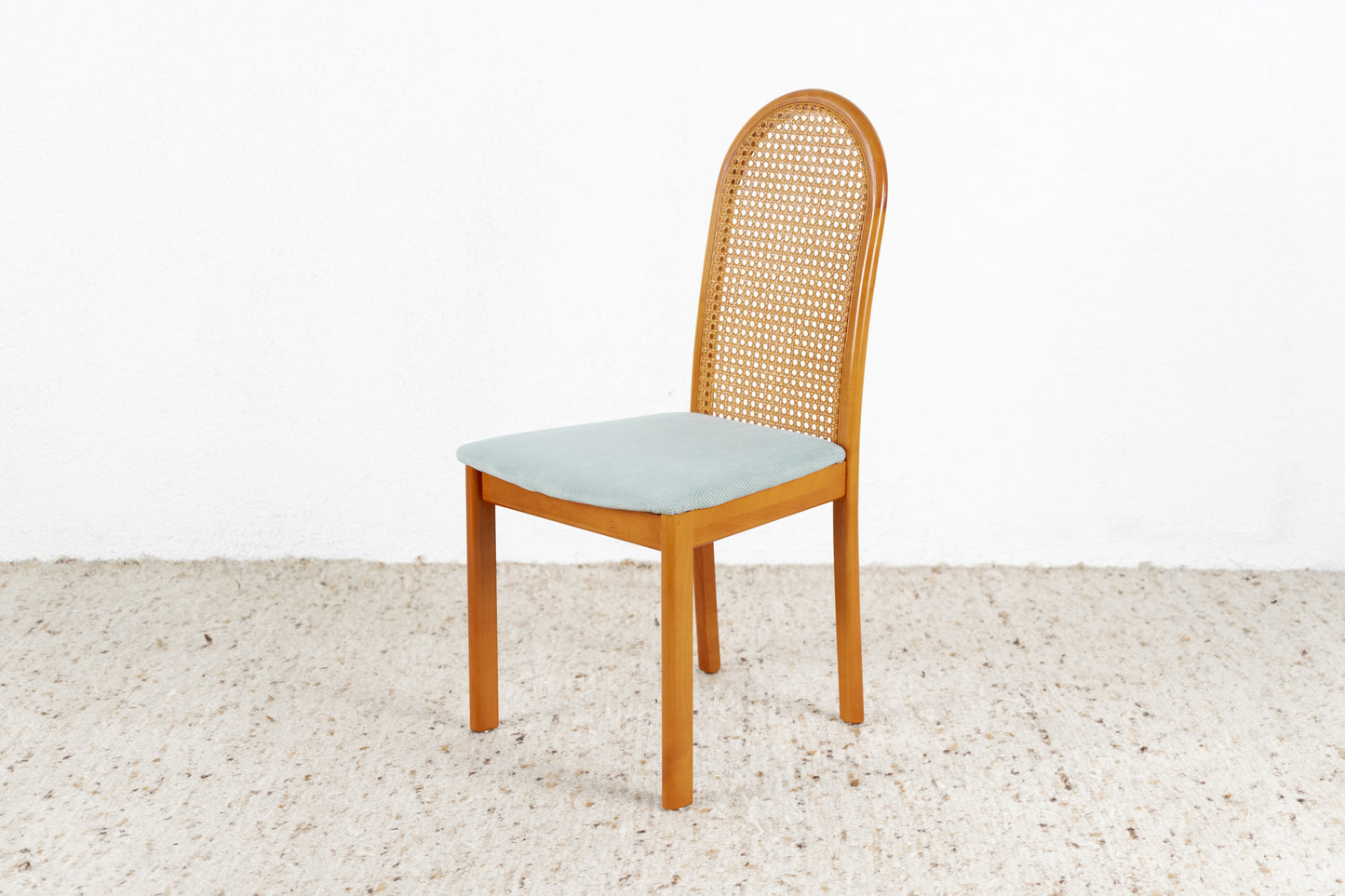 LÜBKE 4er Set Stühle Vintage Holz Kirsche Wiener Geflecht