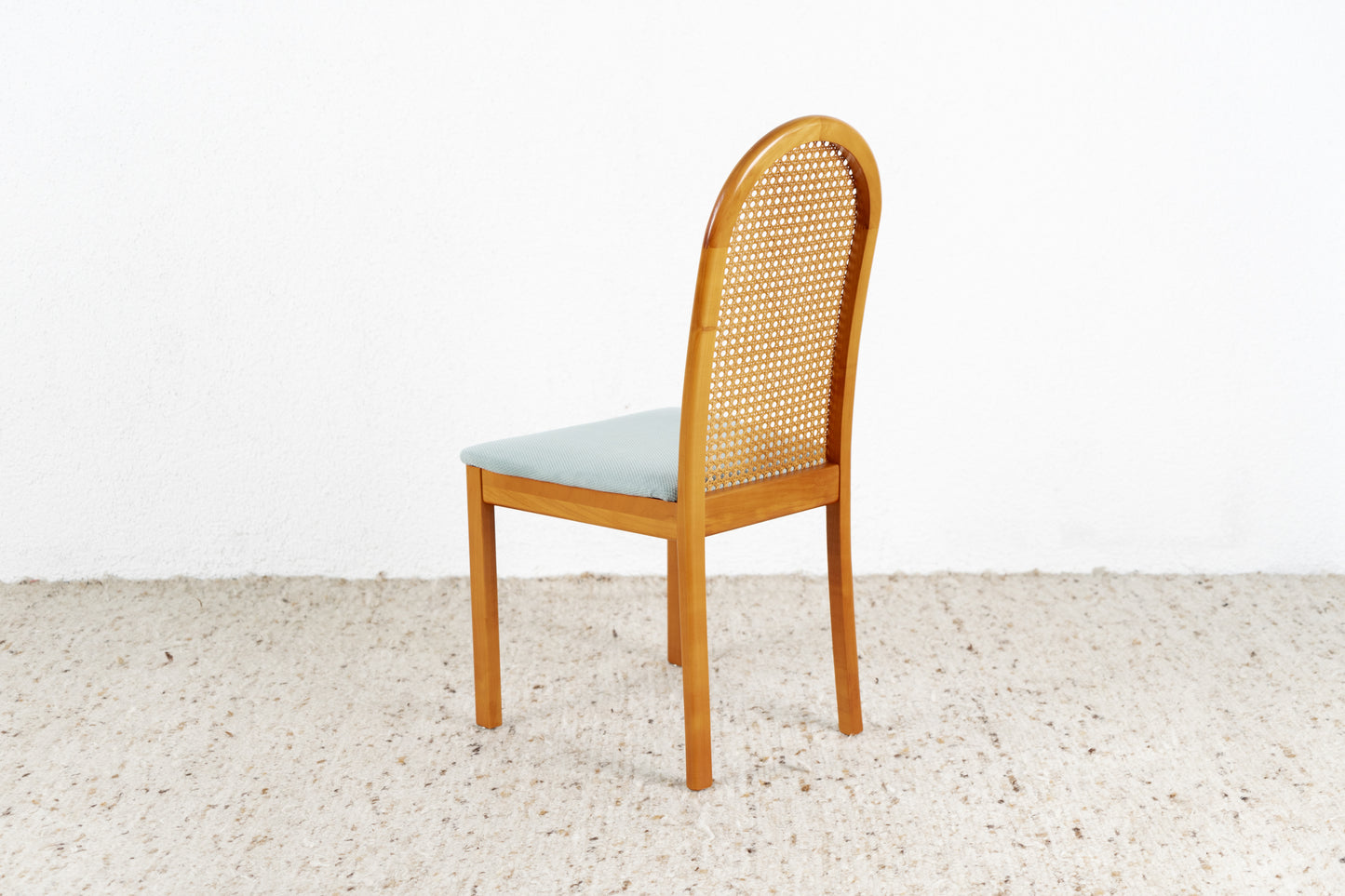 LÜBKE 4er Set Stühle Vintage Holz Kirsche Wiener Geflecht