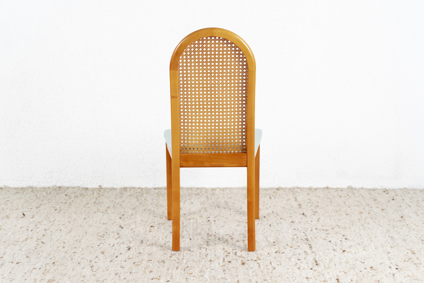 LÜBKE 4er Set Stühle Vintage Holz Kirsche Wiener Geflecht