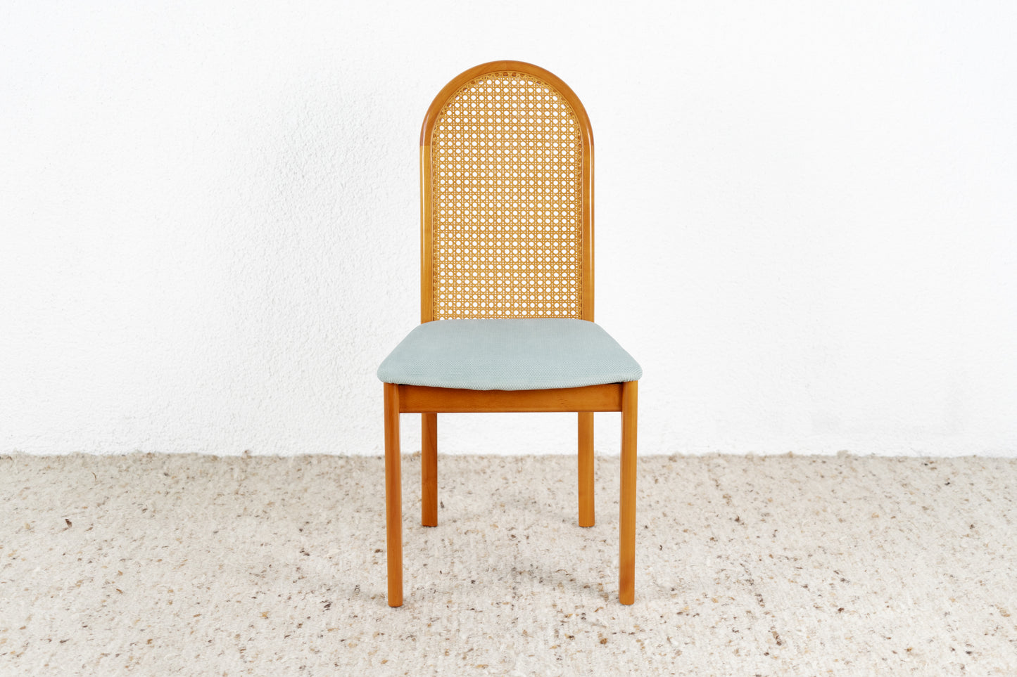 LÜBKE 4er Set Stühle Vintage Holz Kirsche Wiener Geflecht