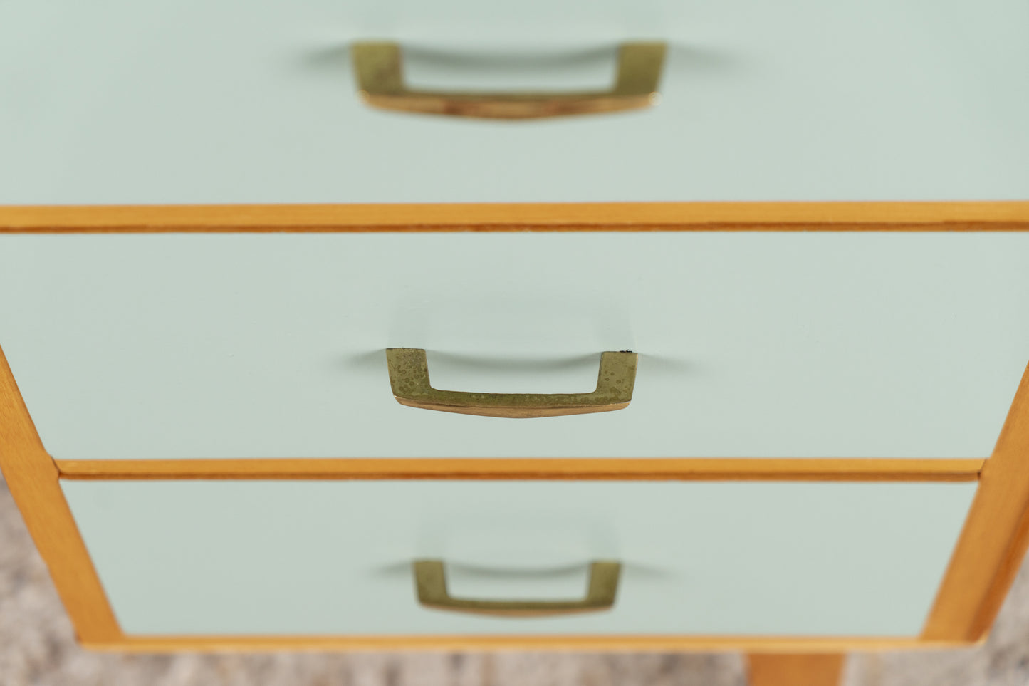 Vintage Schreibtisch Schubladen Stauraum Holz Rüster Bauhaus
