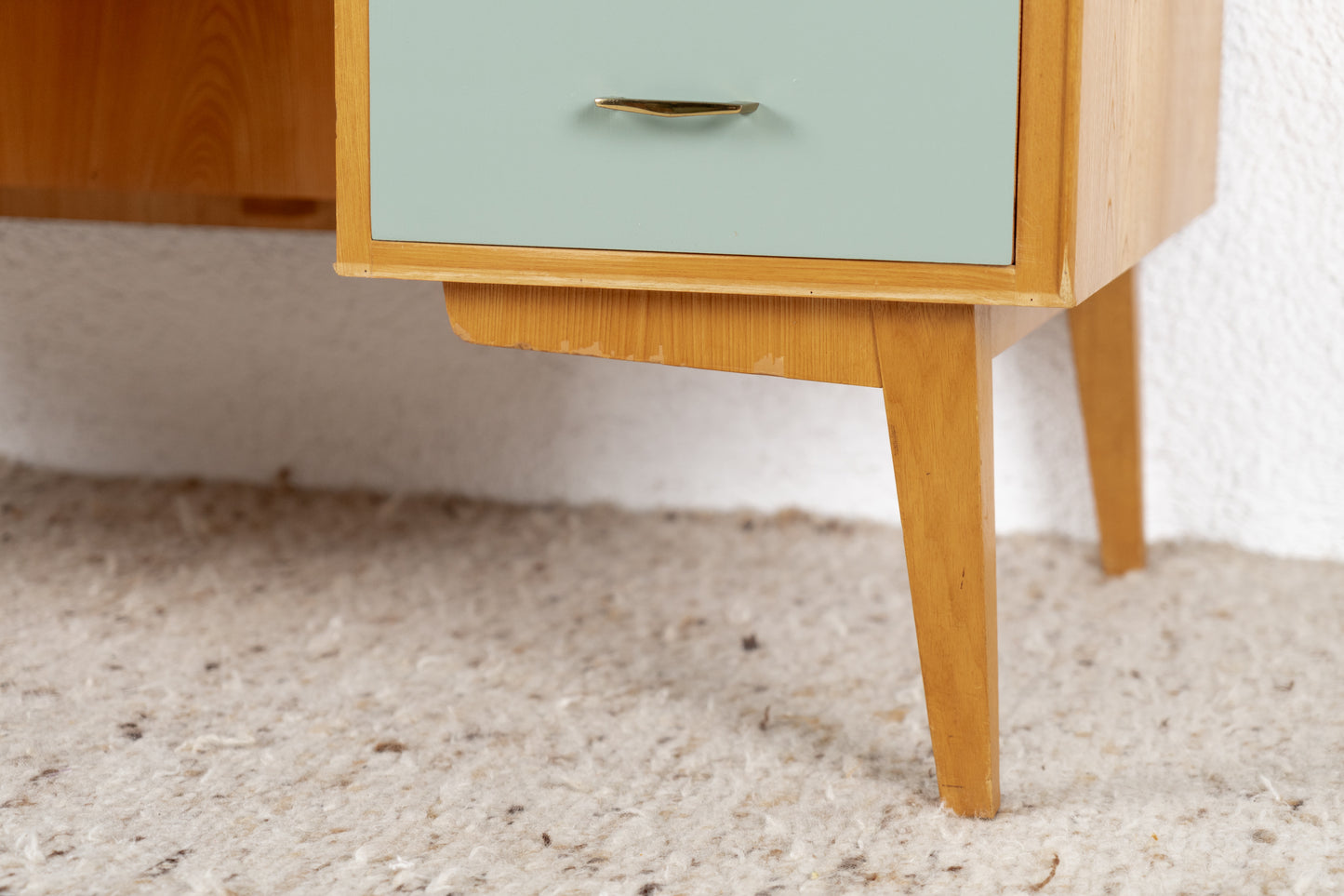 Vintage Schreibtisch Schubladen Stauraum Holz Rüster Bauhaus