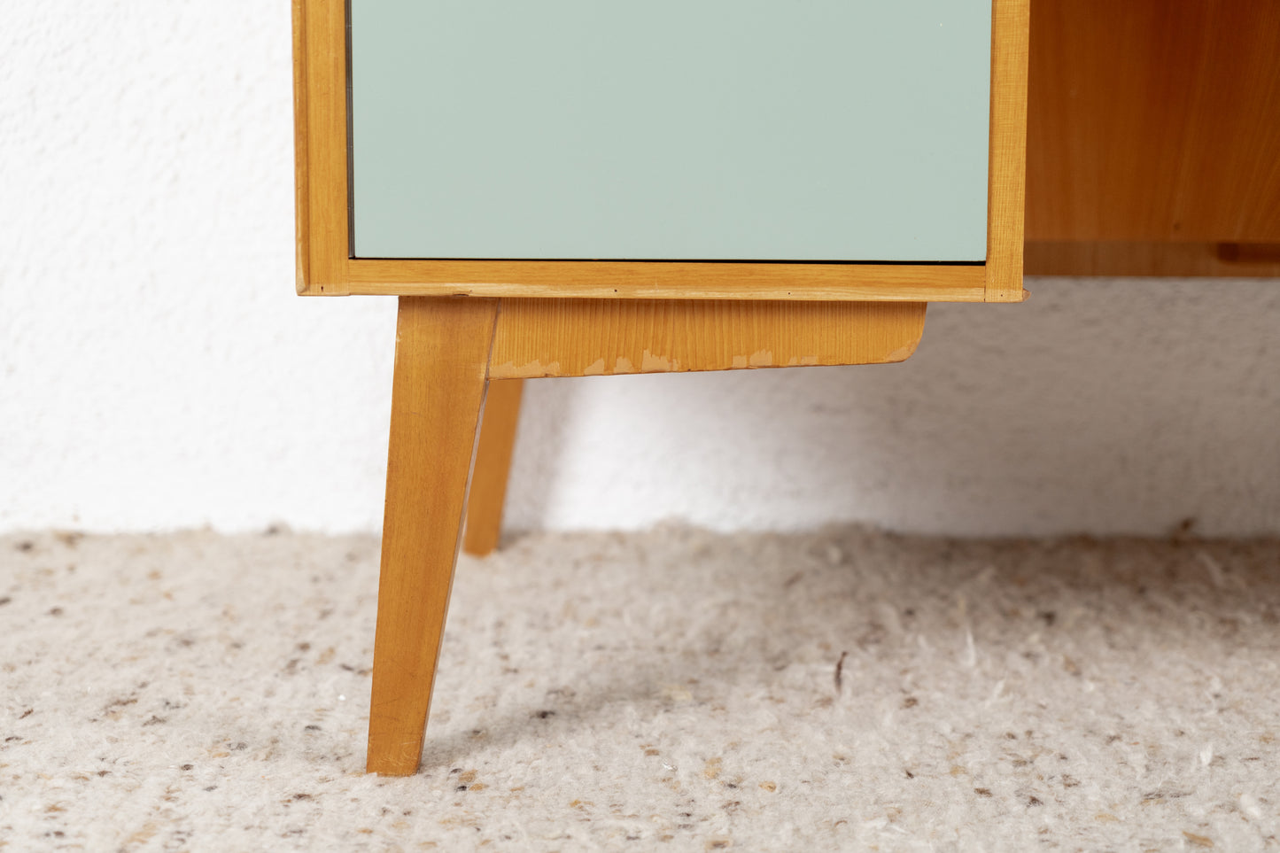 Vintage Schreibtisch Schubladen Stauraum Holz Rüster Bauhaus