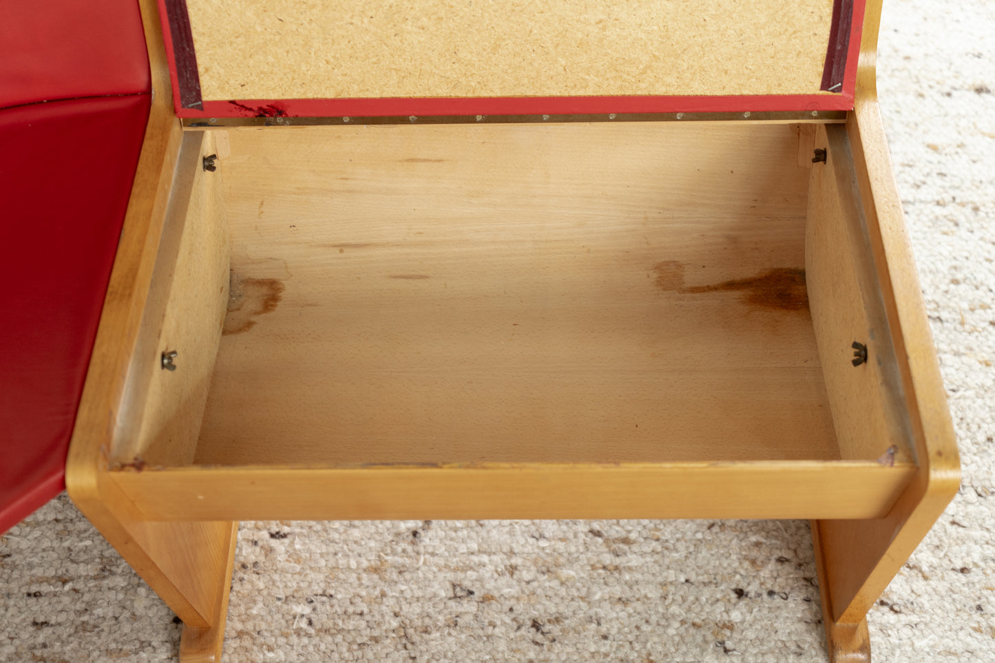 Vintage Eckbank Küchenbank Holz rot Mid century ddr 60s Esstisch Bank Esszimmer