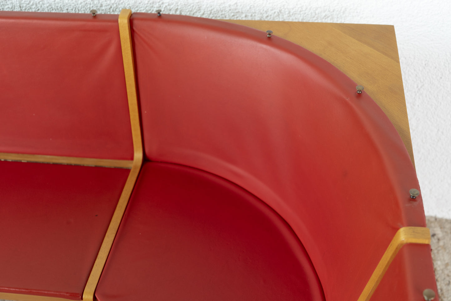 Vintage Eckbank Küchenbank Holz rot Mid century ddr 60s Esstisch Bank Esszimmer