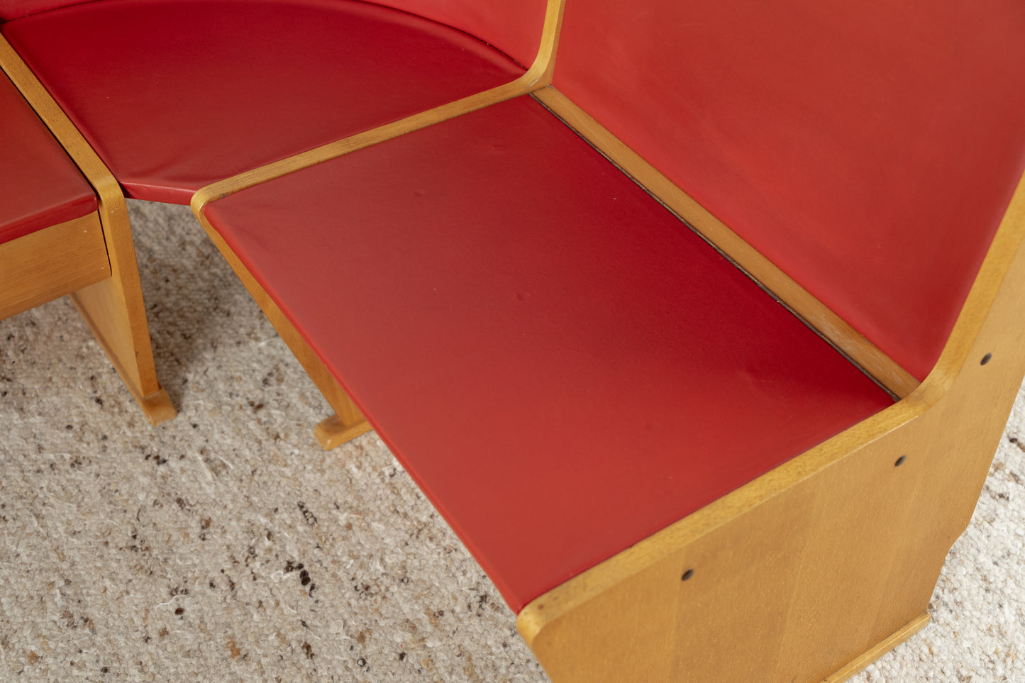 Vintage Eckbank Küchenbank Holz rot Mid century ddr 60s Esstisch Bank Esszimmer