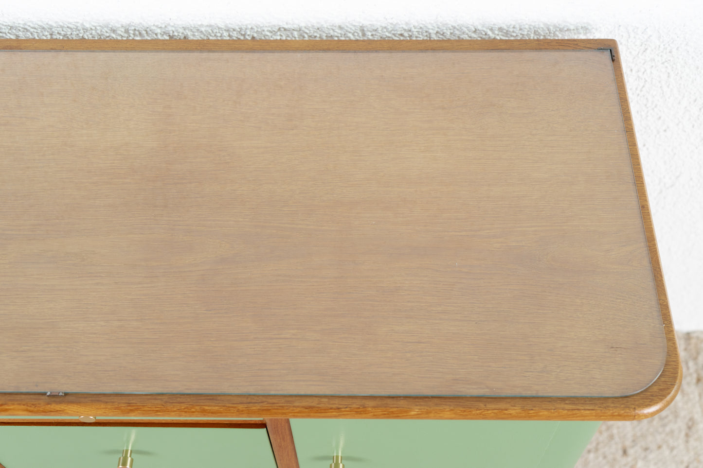 Vintage Kommode Sieboard Grün Holz antik Vollholz Pastell Gold