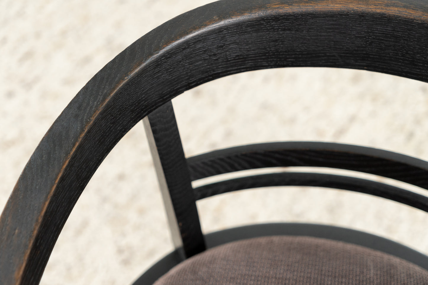 Vintage Stuhl Sessel Massivholz Schwarz Kaffehaus Frankfurter Schreibtisch armlehnen Esstisch