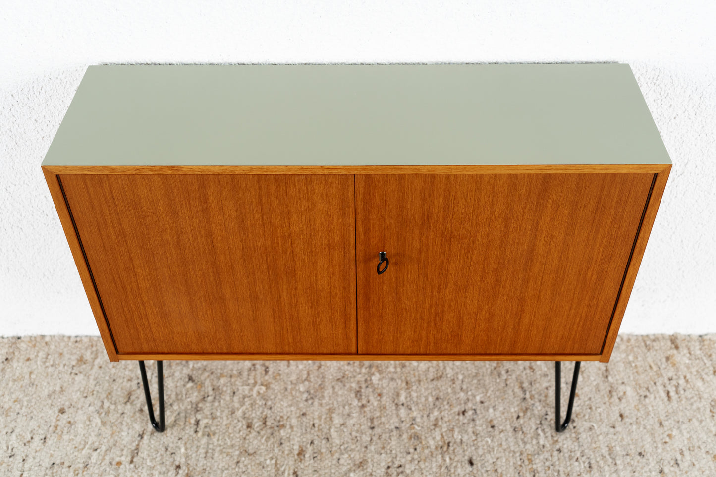Vintage Sideboard Mid Century Teak Kommode danish hairpin pastell