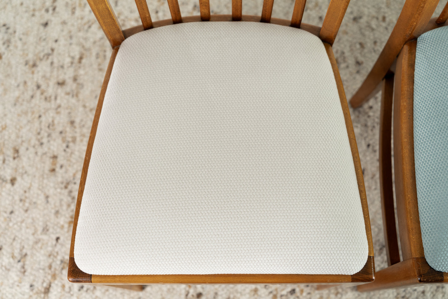 4er Set Stühle Vintage Blau Massivholz mid century 1960 Esstisch Küche Stuhl Esszimmer