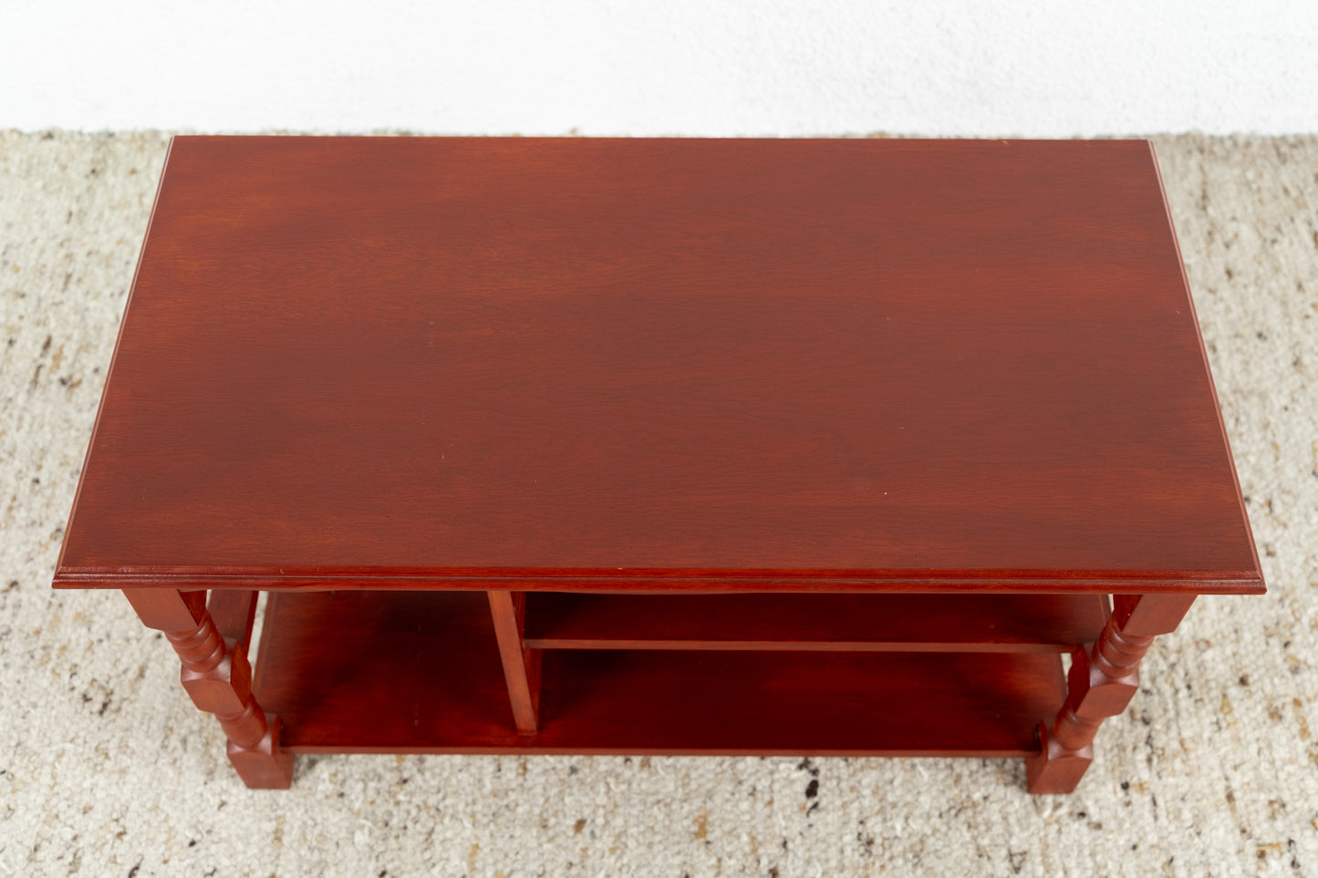 Vintage Beistelltisch Couchtisch Massivholz Rot Platten Hifi Tv Tisch Ablage