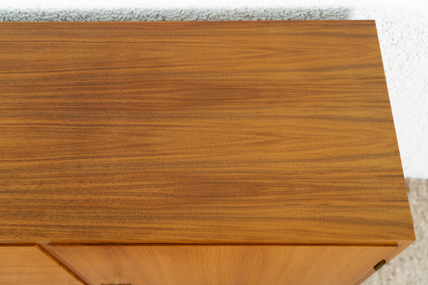 Vintage Kommode Sideboard Mid Century Holz Nuss Gold Schubladen 1960er