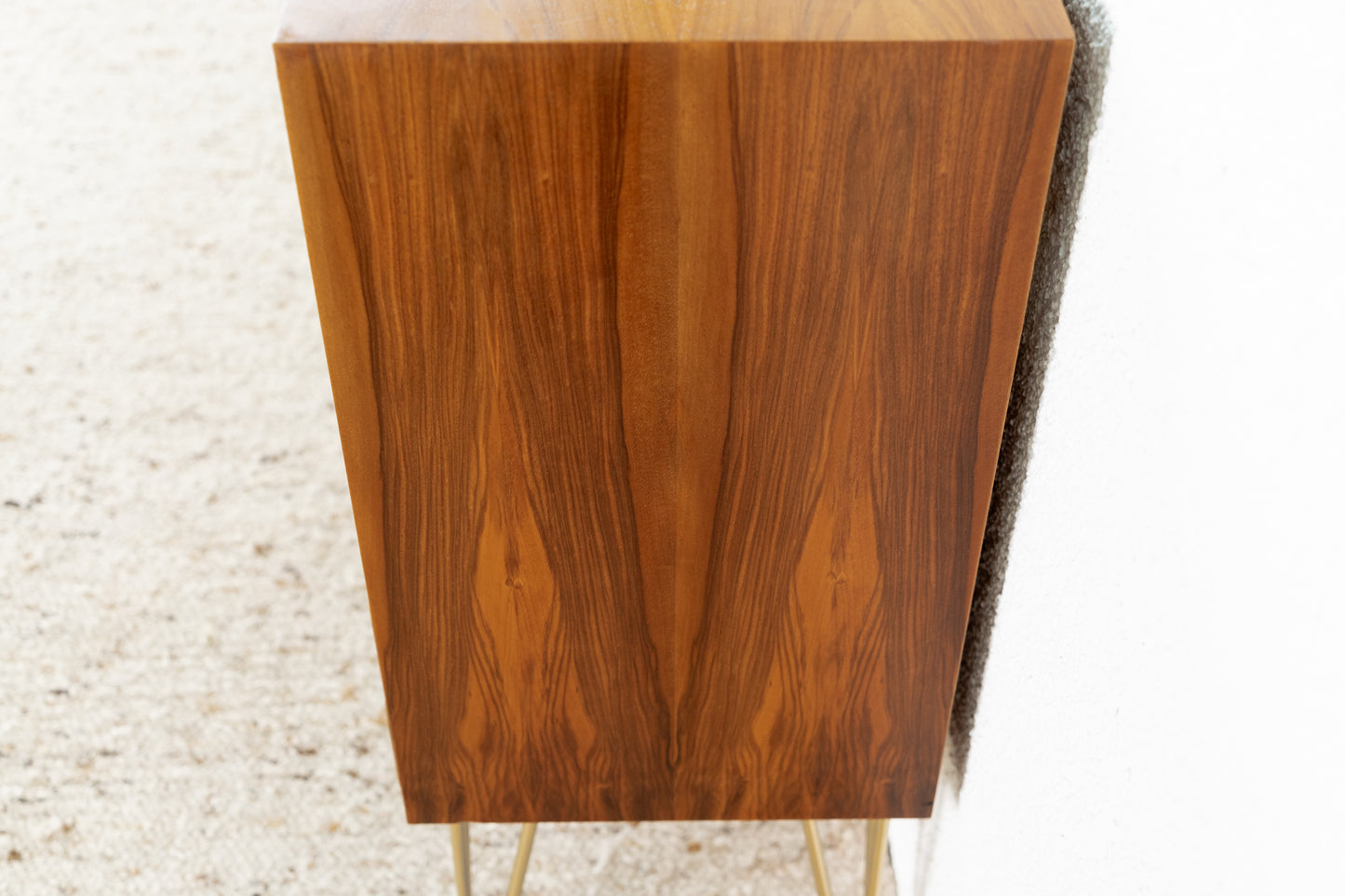 Vintage Sideboard Kommode Vitrine Minibar Holz Nuss Mid Century