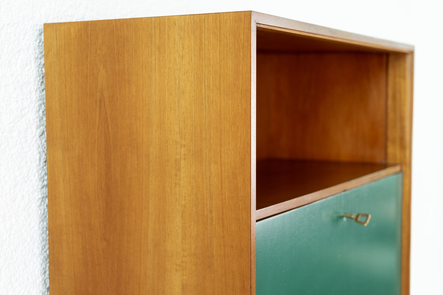 Vintage Kommode Schrank Sekretär Mid Century Holz Nuss Grün