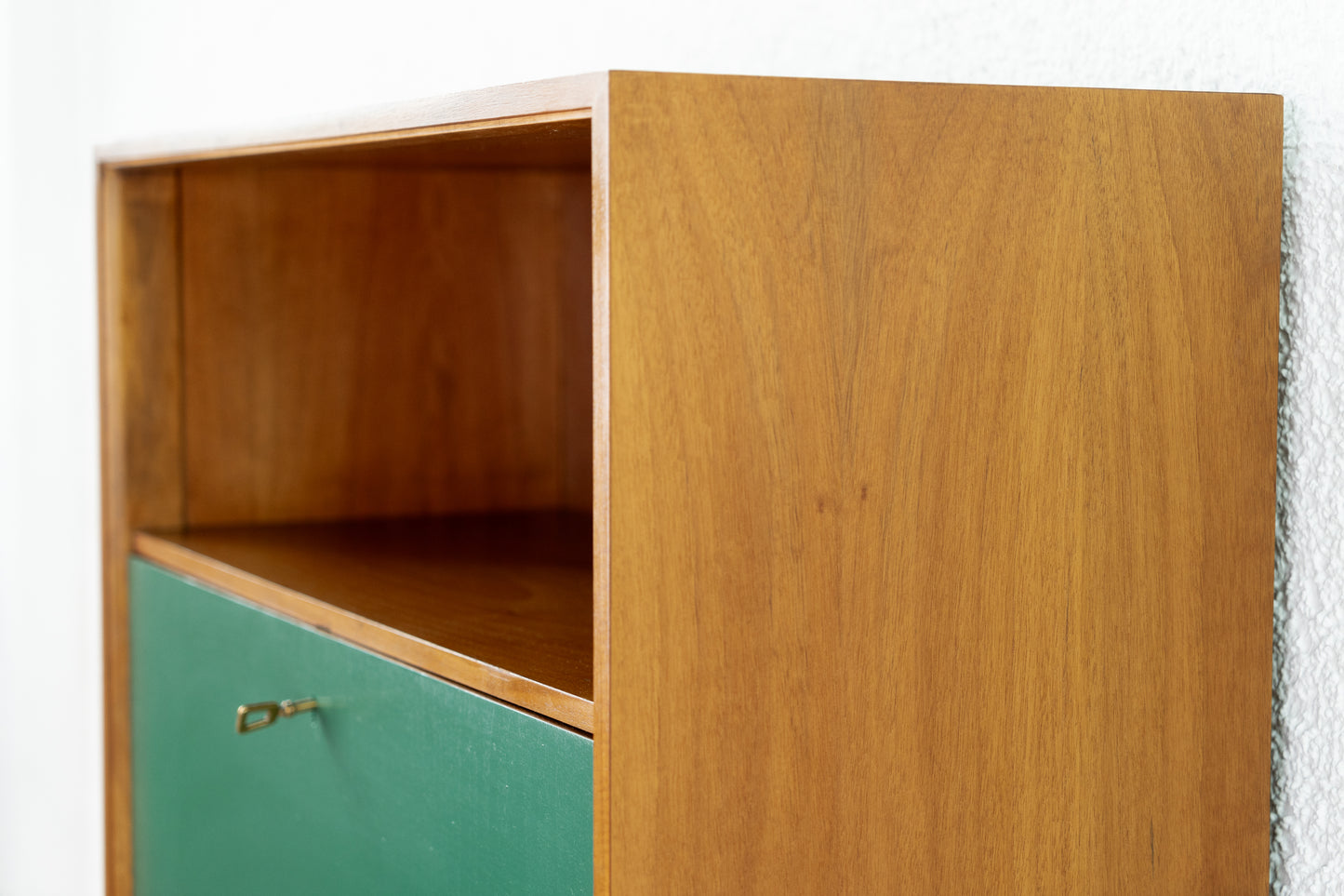 Vintage Kommode Schrank Sekretär Mid Century Holz Nuss Grün