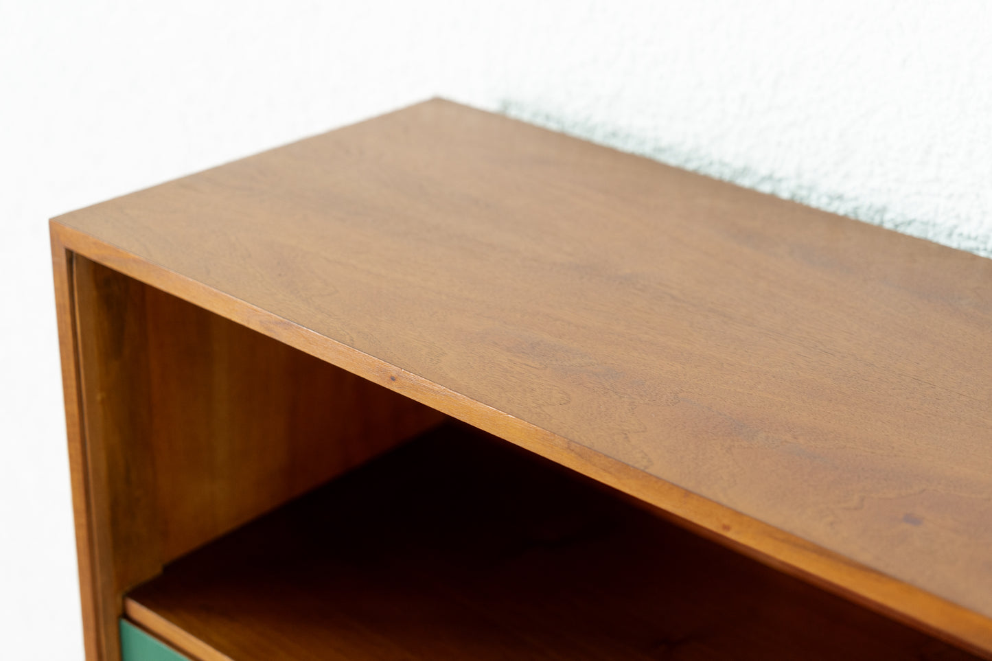 Vintage Kommode Schrank Sekretär Mid Century Holz Nuss Grün