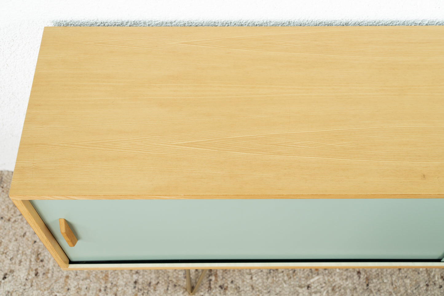 Sideboard Kommode Schiebetüren Vintage Holz Tv Low Board pastell salbei