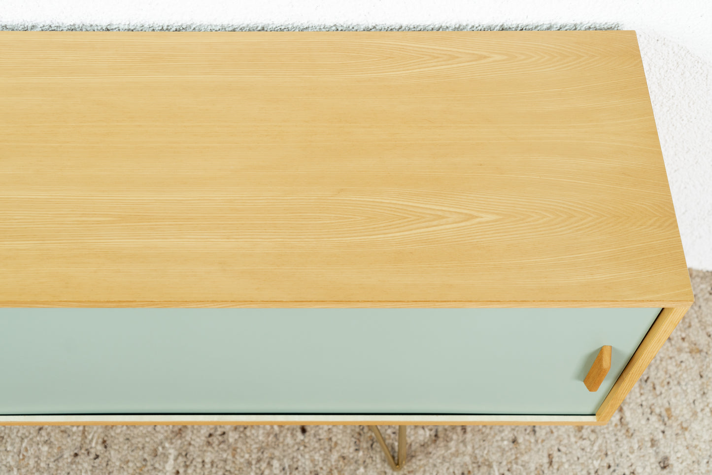 Sideboard Kommode Schiebetüren Vintage Holz Tv Low Board pastell salbei