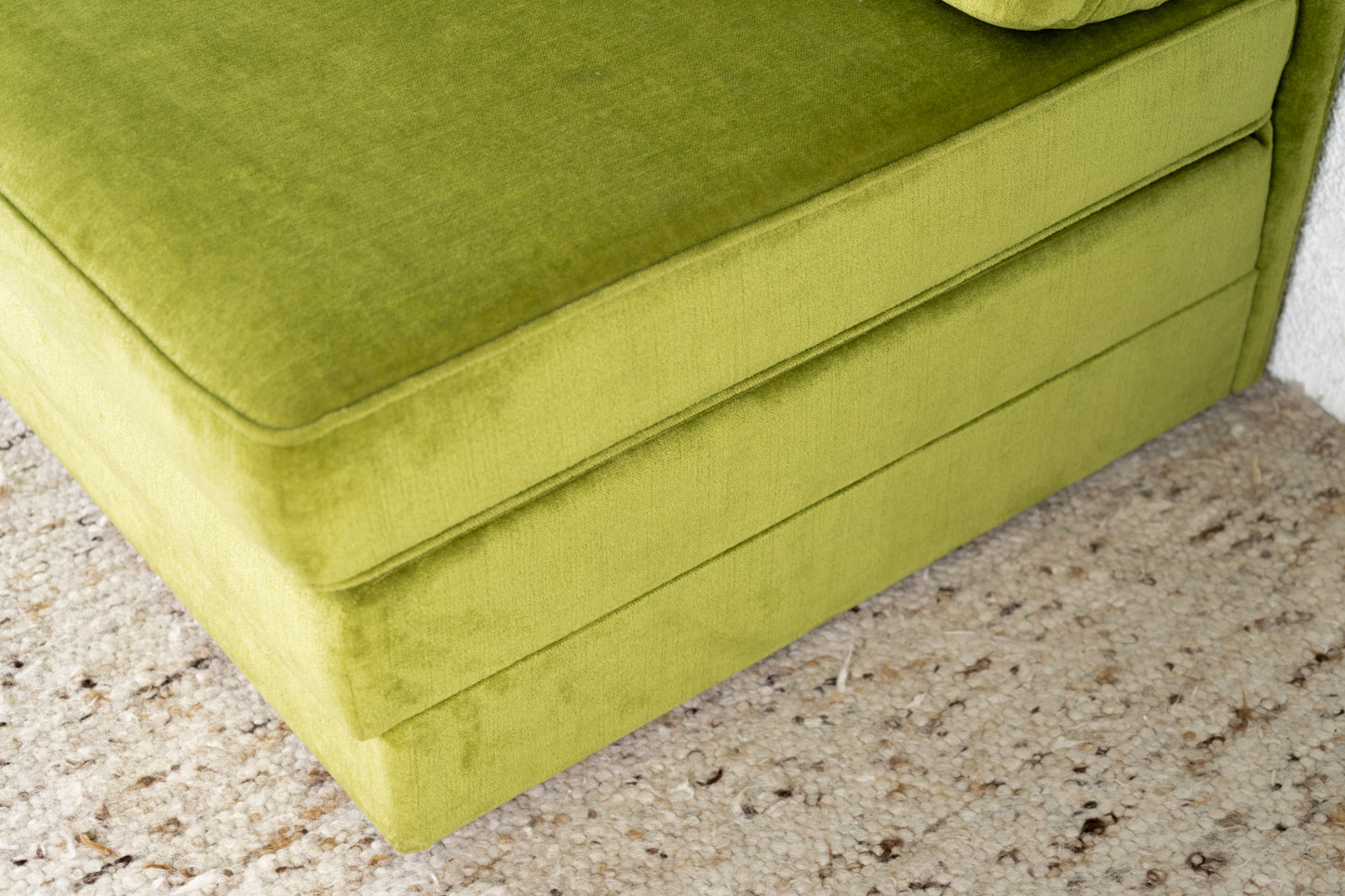 Vintage Sofa 2 Sitzer Schlafsofa Grün Couch Bett mid century 60s 1960 Coutisch 3er Set