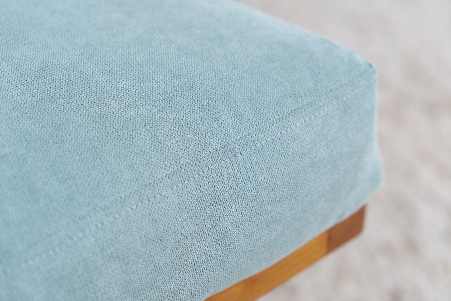 Knoll Antimott Vintage Sessel Massivholz Hellblau Salbei Stuhl Mid Century Holz