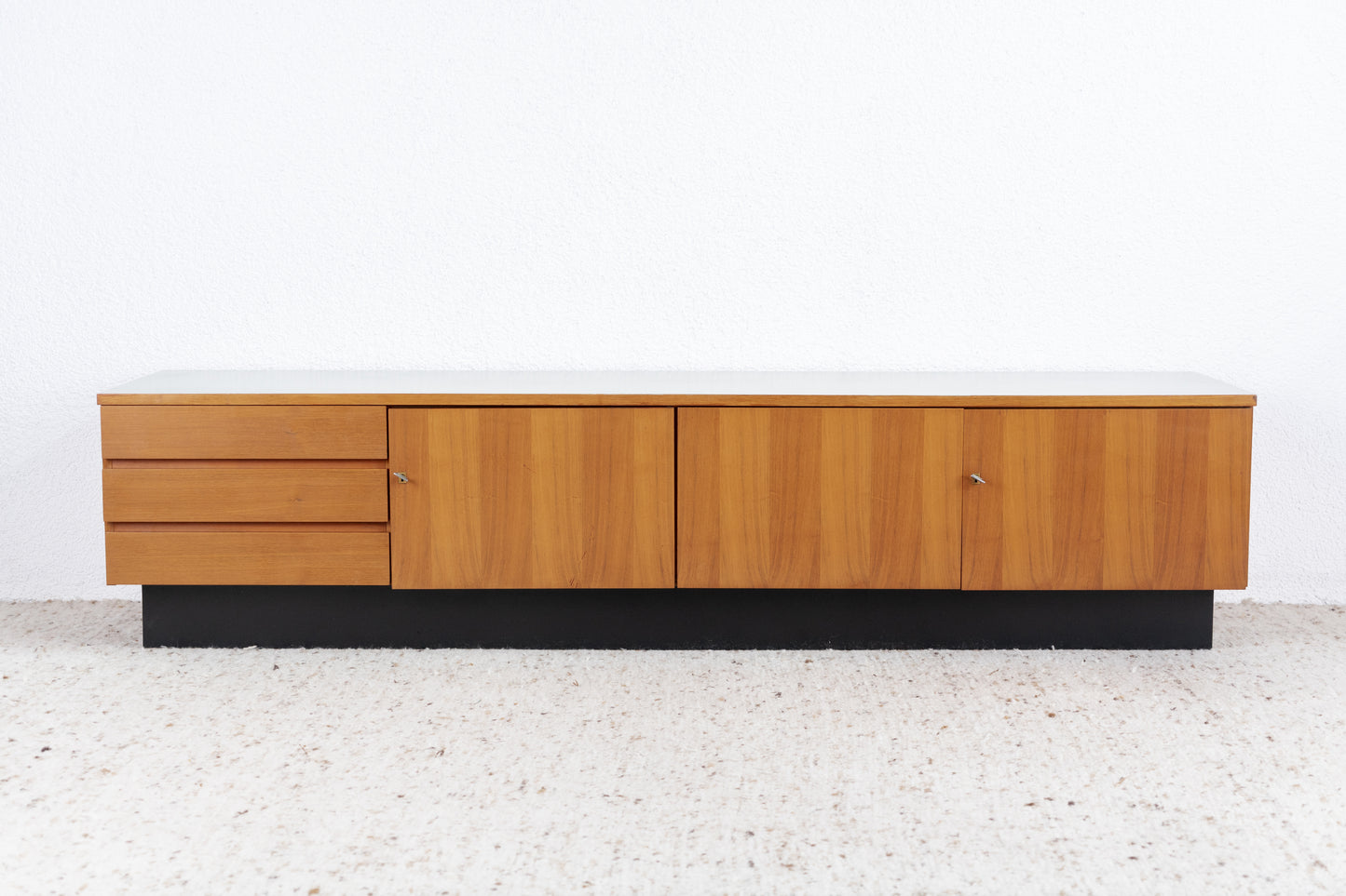 Vintage Sideboard Mid Century Kommode Holz Nuss Low Tv Board 60s 1960er