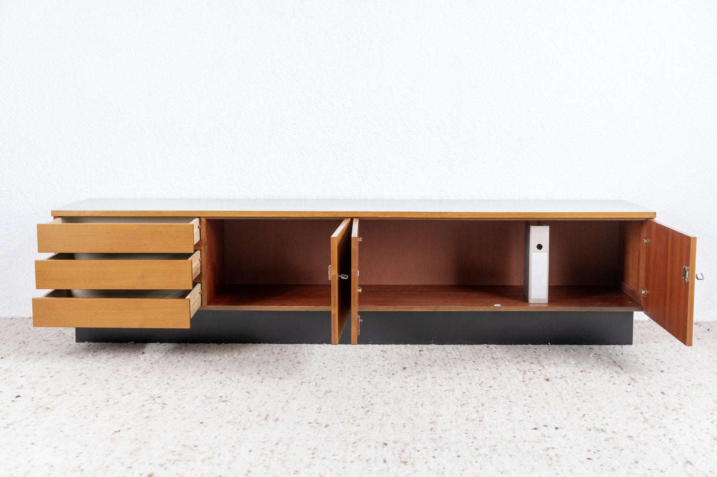 Vintage Sideboard Mid Century Kommode Holz Nuss Low Tv Board 60s 1960er