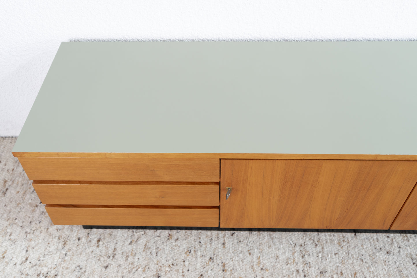 Vintage Sideboard Mid Century Kommode Holz Nuss Low Tv Board 60s 1960er