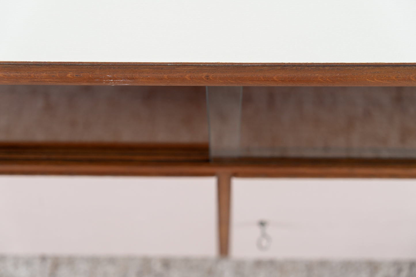 Vintage Kommode Sideboard Vitrine Holz Mid Century Massiv Altrosa