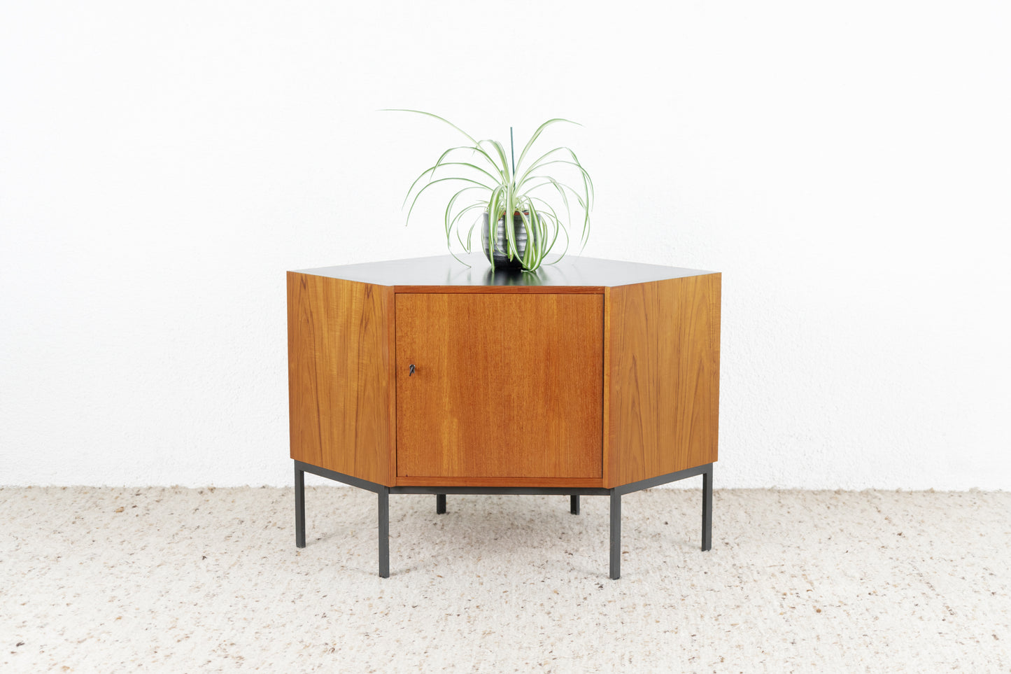 Vintage Eckschrank Eckkommode Holz Teak 1960er Mid Century