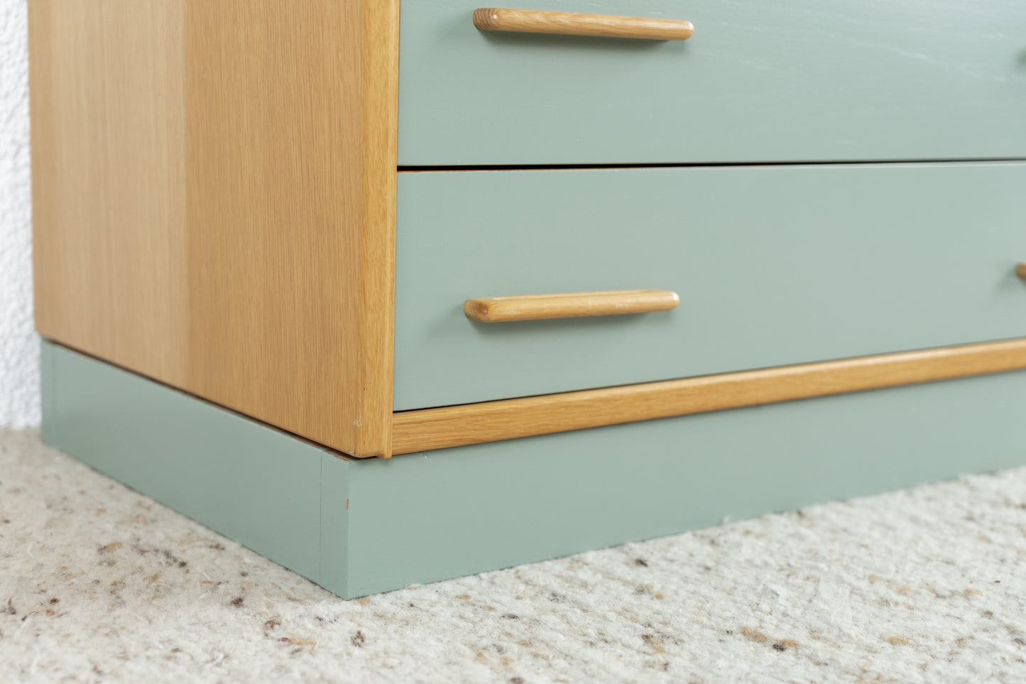Vintage Hülsta Sideboard Kommode Zweiteilig Schubladen Holz Eiche Low Tv Board