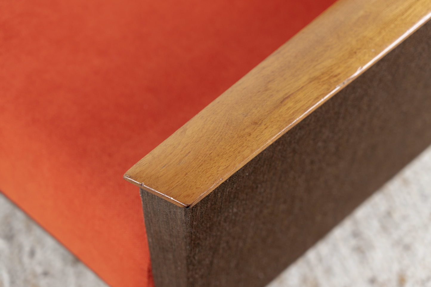 Vintage 1 von 2 Sessel Armlehne Mid Century Tv Orange Braun Armchair 60s Retro DDR 1960er