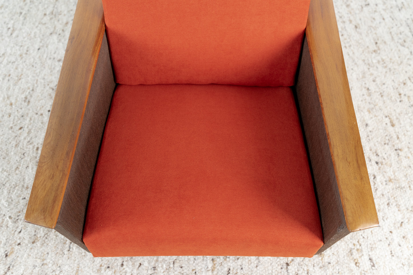Vintage 1 von 2 Sessel Armlehne Mid Century Tv Orange Braun Armchair 60s Retro DDR 1960er