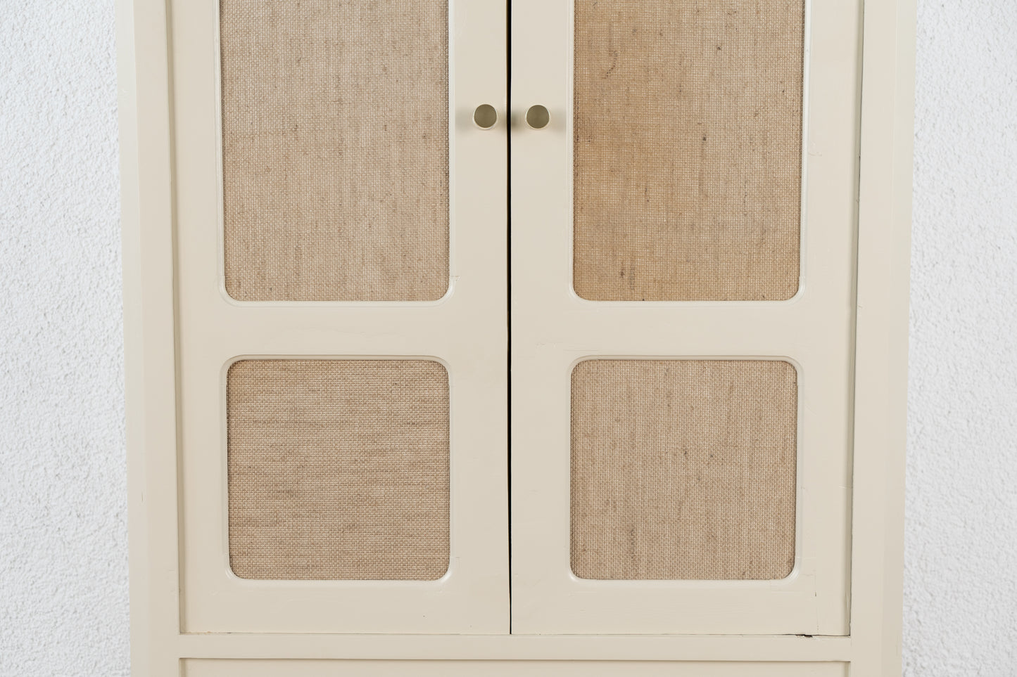 Vintage Schrank Kleiderschrank Beige Massivholz Creme Bauernschrank Landhaus Boho
