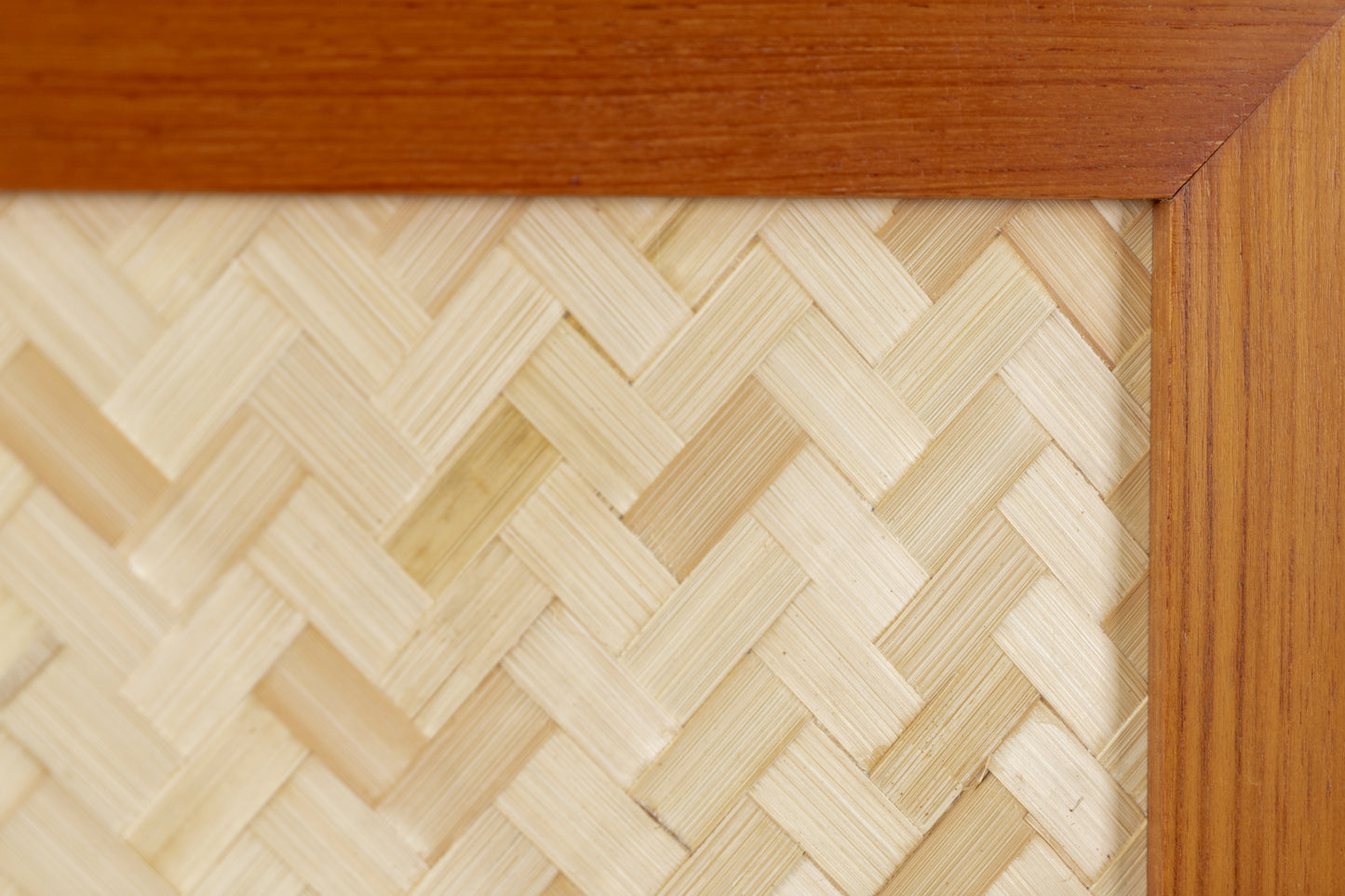 Vintage Teak Kommode Holz Nuss Geflecht Danish Mid Century