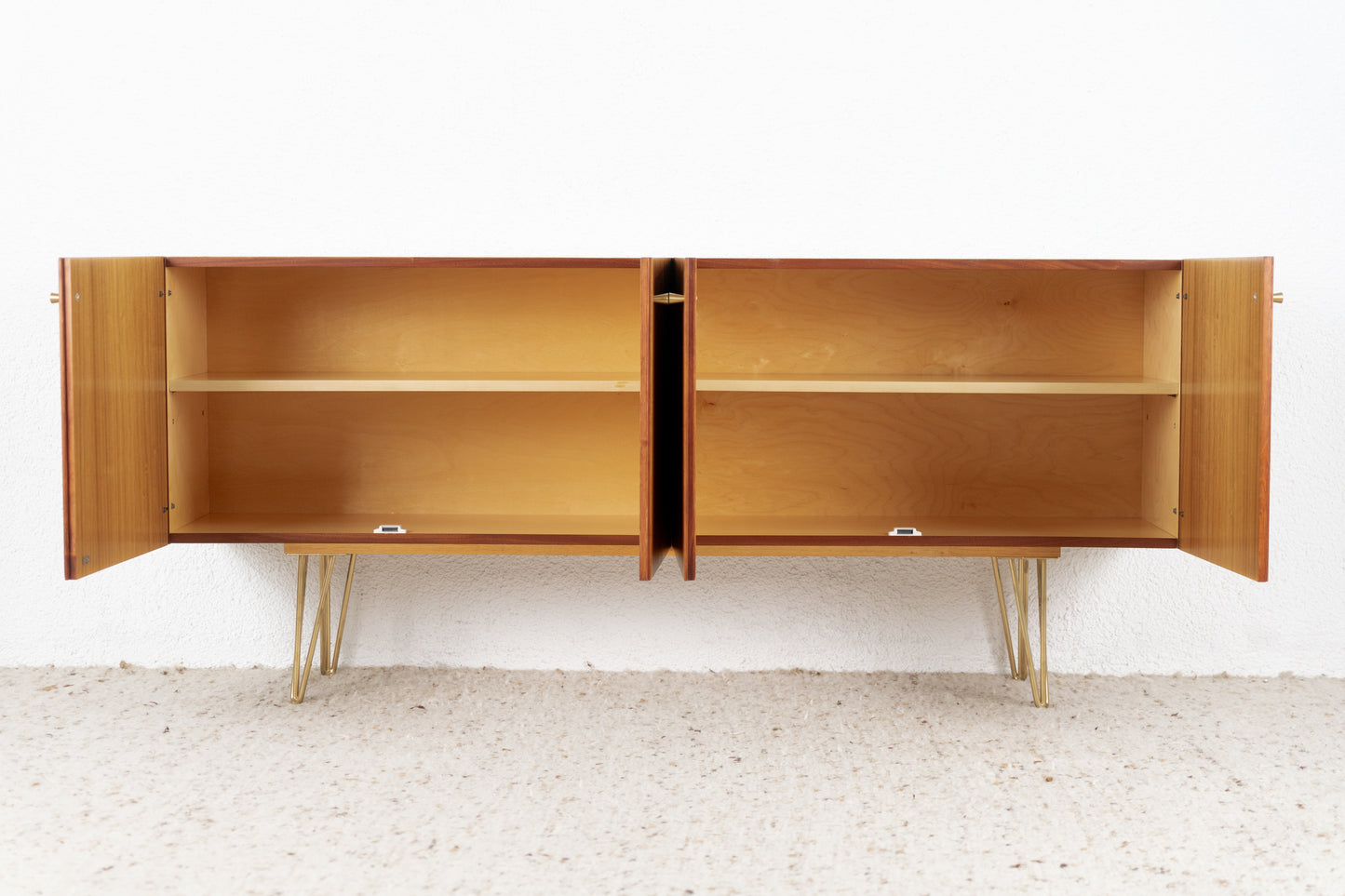 Vintage Sideboard Highboard Kommode Holz Nuss Mid Century Teak 1960er