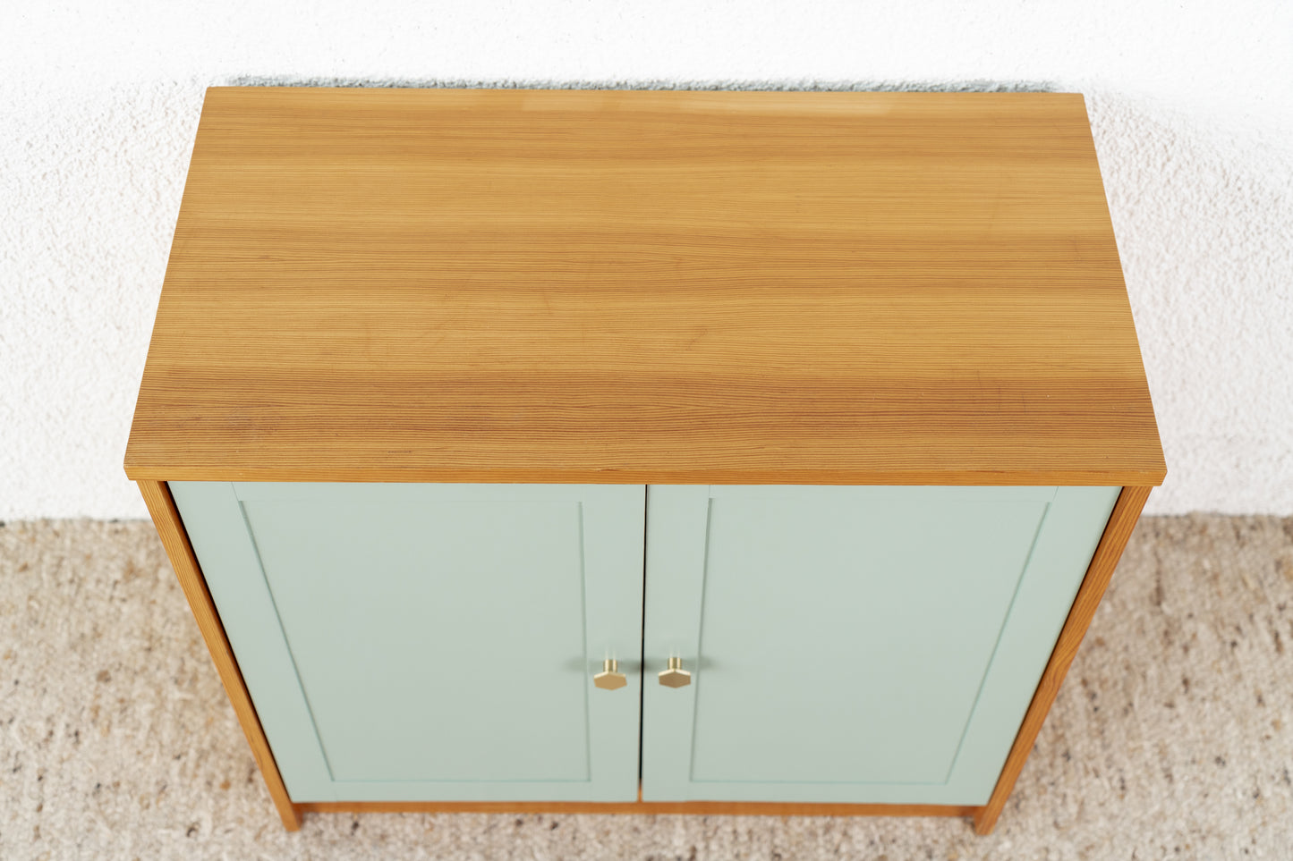Vintage Kommode Schränkchen Holz Pastell Gold Schuhkommode