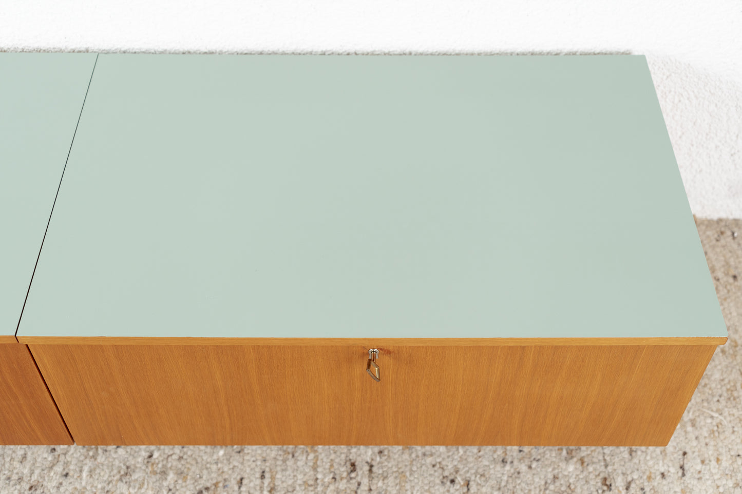Vintage Lowboard Zweiteilig Sideboard Holz Salbei TV Hifi Schubladen Kommode