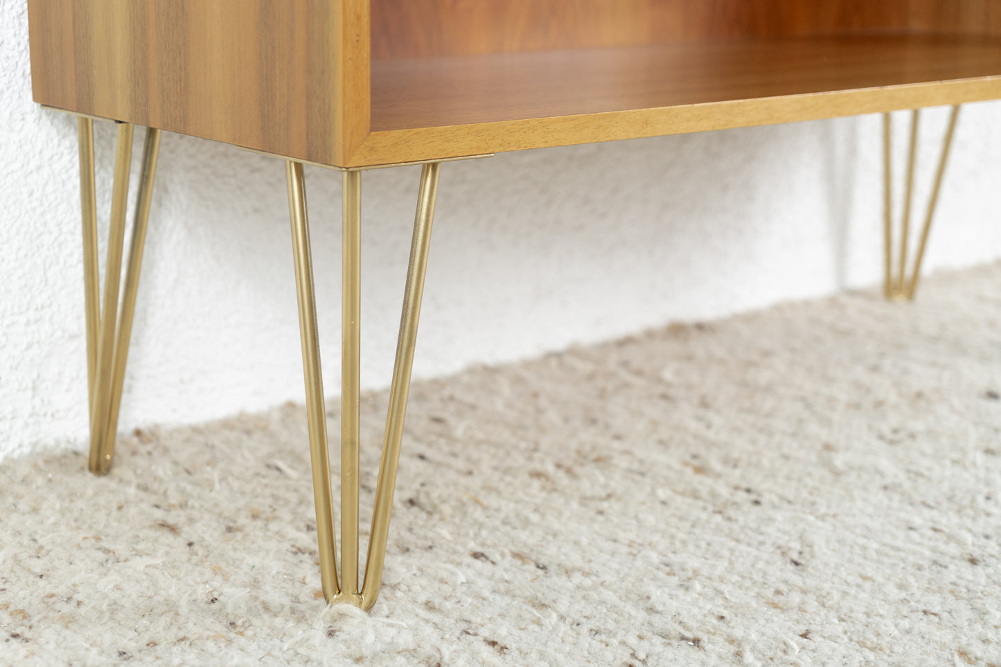 Vintage Kommode Schrank Holz Nuss Geflecht 60s 1960 Pastell Kleider Büro Küche