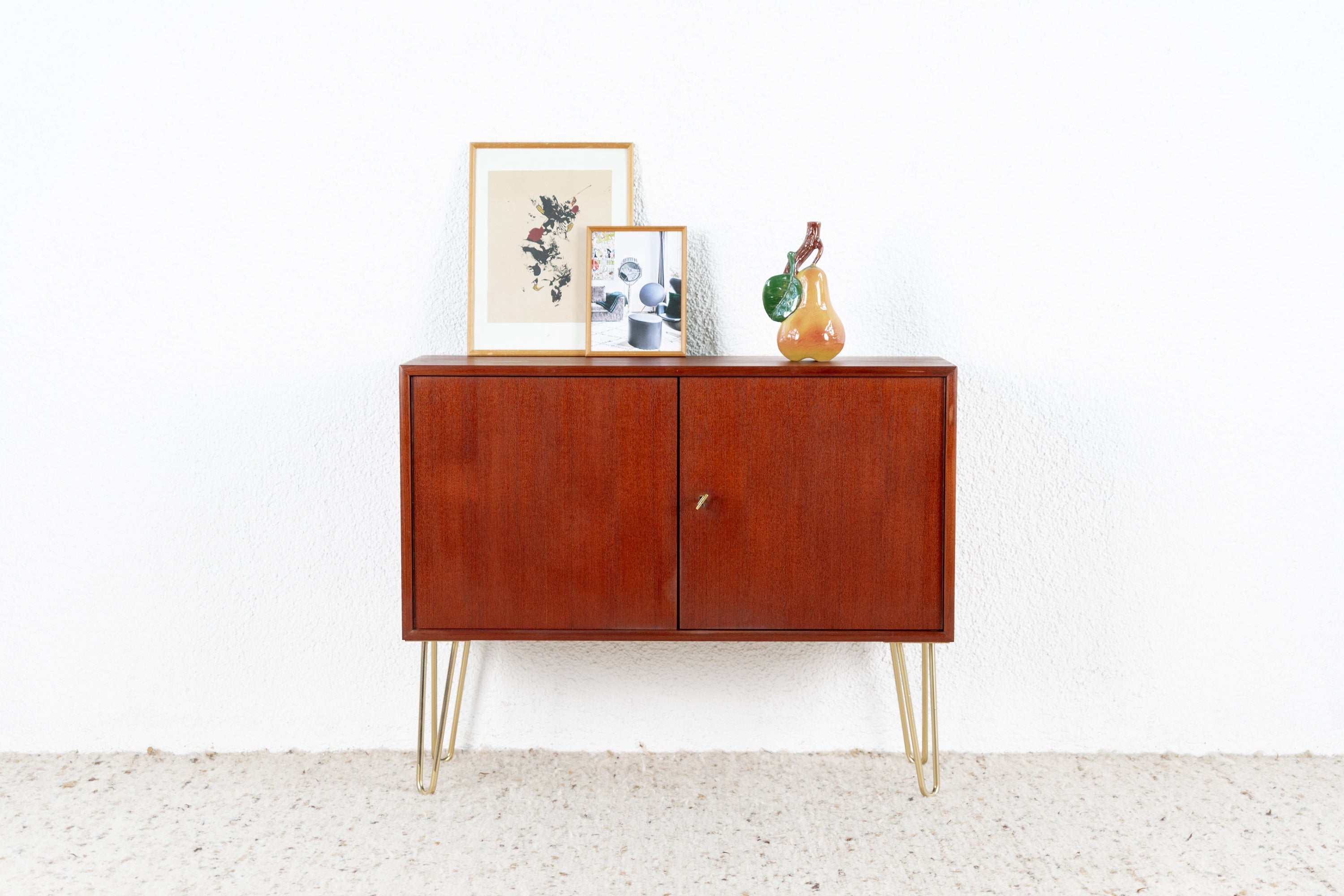 WK MÖBEL Vintage Teak Kommode Sideboard Mid Century Holz Schuhkommode ...