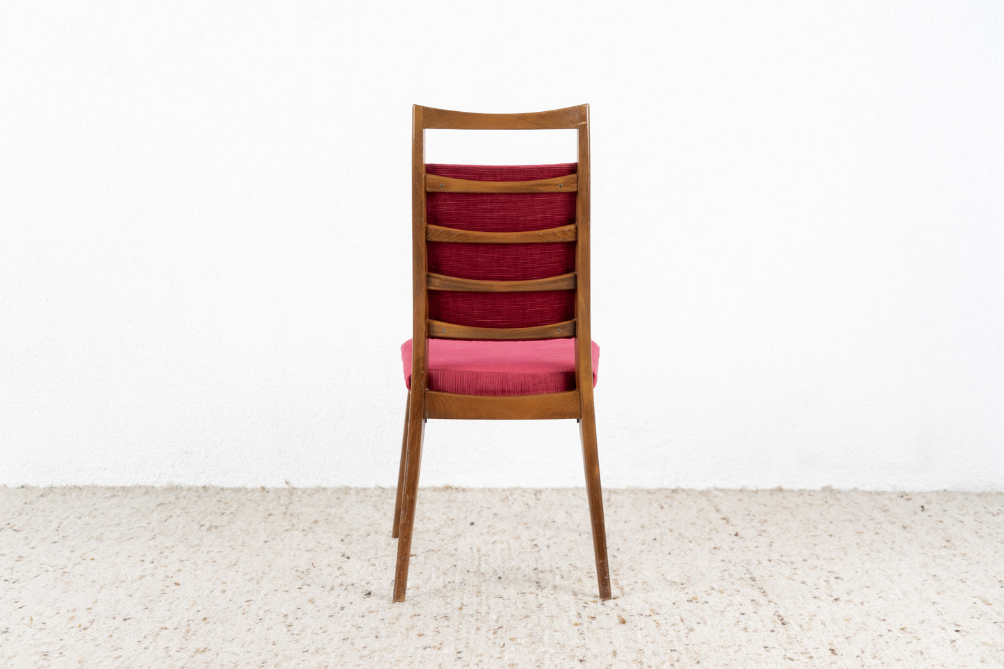 2er Set Vintage Stühle Massivholz Cord Rot Stuhl Mid Century Nuss